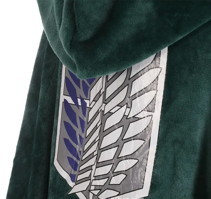 Attack on Titan Blanket Cloak Shingeki No Kyojin Survey Corps Cloak Cosplay Cape Flannel Cosplay Hoodie - Image 3