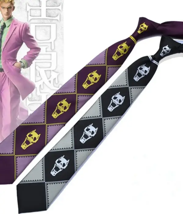 JoJo's Bizarre Adventure KILLER QUEEN Kira Yoshikage Skull Neck Tie Cosplay Costumes Accessoies 1