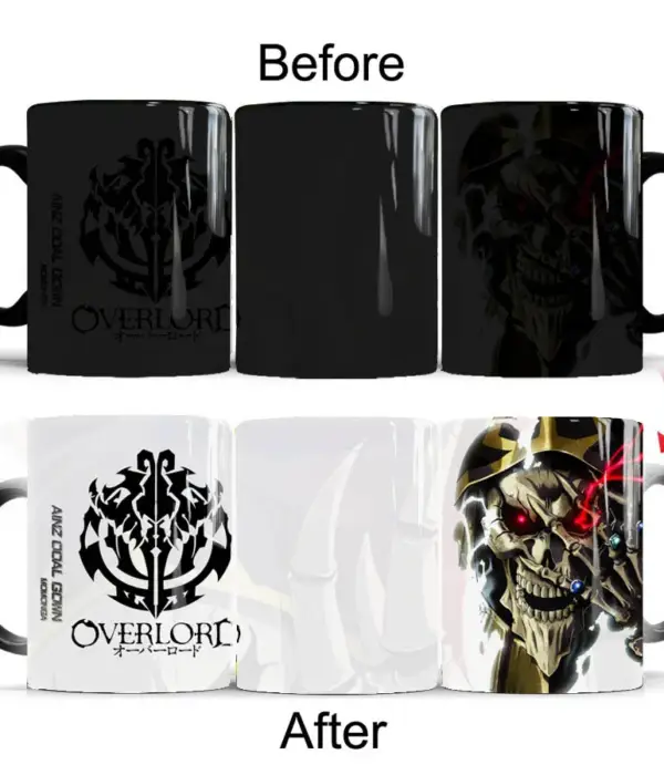 Anime JK Overlord Ainz Ooal Gown Cosplay Mark Color Changing Mug Skull Momonga Daily Drink Mugs Tea Milk Coffee Ceramic Cups 1
