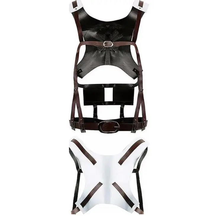 New Anime Attack on Titan Cosplay Shingeki no Kyojin Jacket Recon Corps Leather Skirt Hookshot Belts Suspenders Ackerman Costume - Image 2