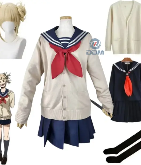 My Hero Academia Cosplay Halloween Costume Anime Boku No Hero Academia Himiko Toga JK Uniform Sweater Coat Wig Costumes 1