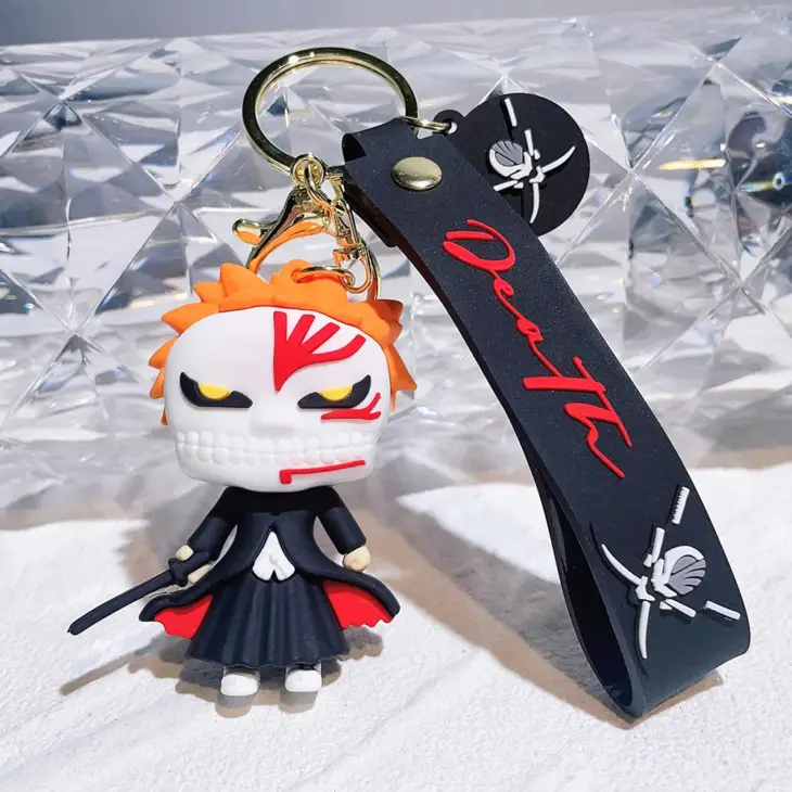 Anime Bleach Keychain Cosplay Kurosaki Ichigo Silicone Pendant Keyring Car Backpack Key Holder Accessories for Fans Quality Gift - Image 6