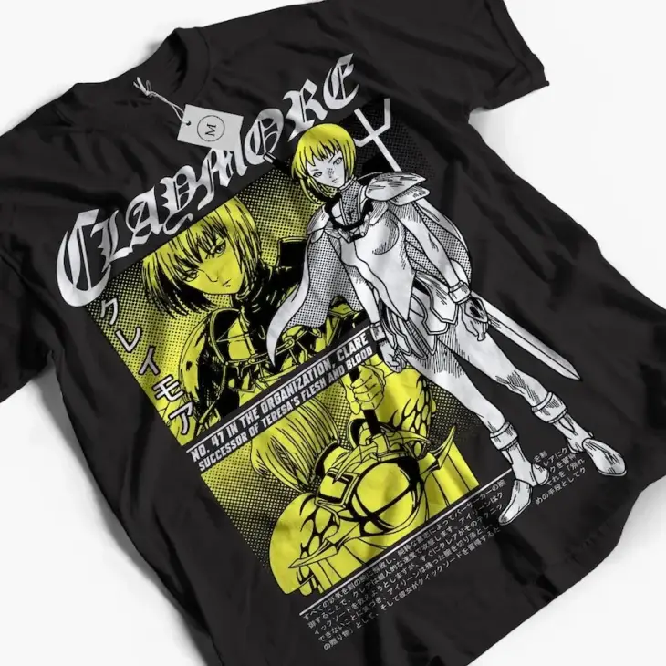 Unisex Claymore Anime T-Shirt, Clare, Miria Manga Waifu Shirt G79 Exclusive Anime,comfortable,high quality,gift Shirt All Size