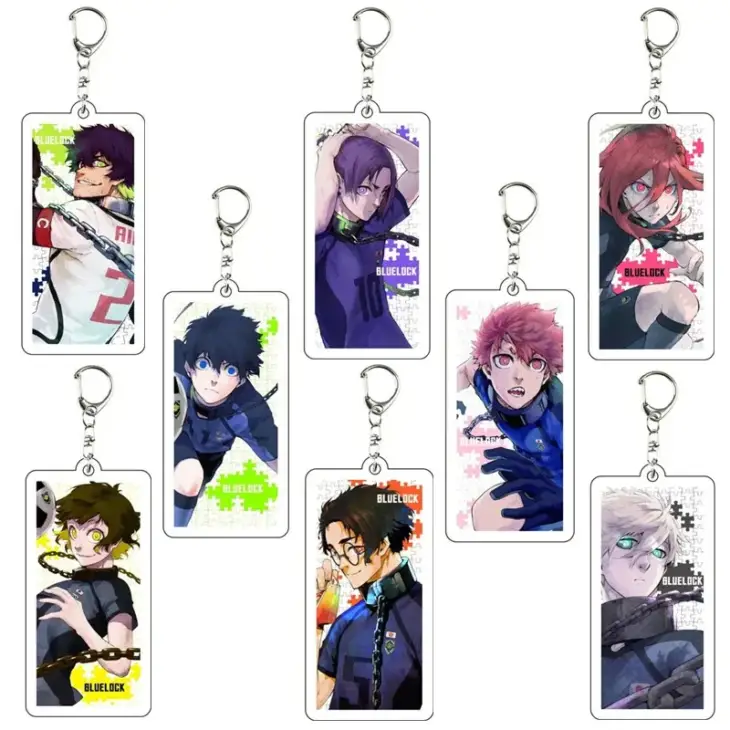 Blue Lock Isagi Yoichi Acrylic Anime Keychain Bag Charms Pendant Jewelry Cute Creative Key Ring Friends Gift Figure Cartoon