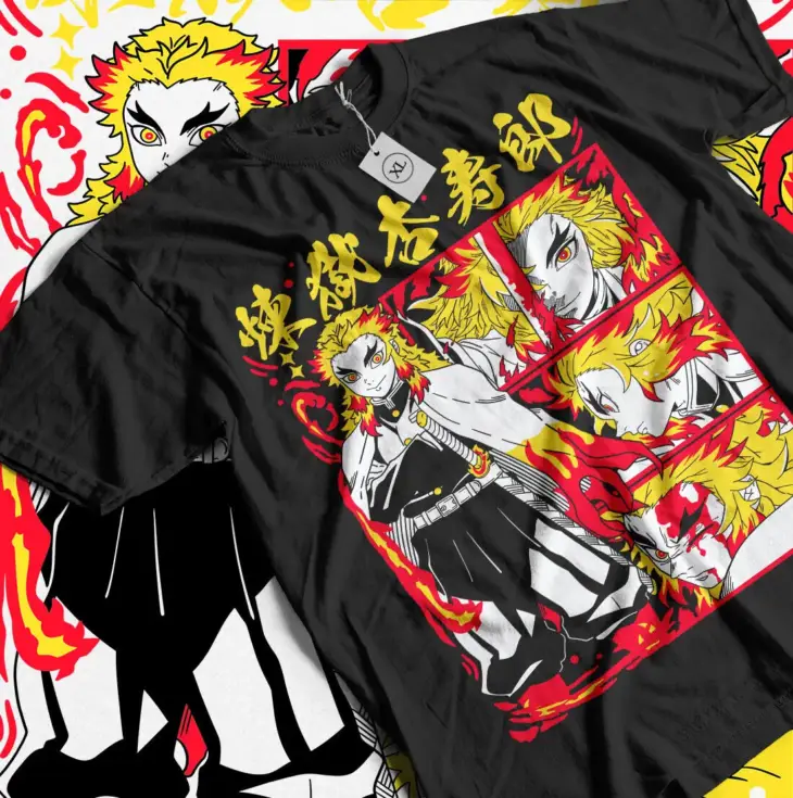 Demon Slayer Rengoku Flame Hashira Premium Cotton Shirt