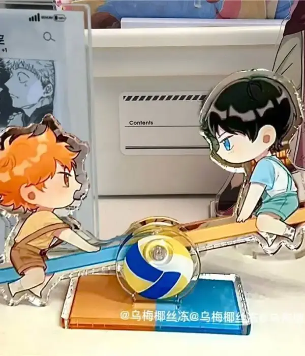 Anime Haikyuu Teeterboard Anime Acrylic Stand Tobio Kageyama Shoyo Hinata Kids Model Toys Cartoon Desktop Display Accessories 1