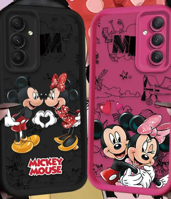 Disney Mickey Minnie Mouse Silicone Phone Case for Samsung Galaxy S24 Ultra S23 FE S22 S21 Plus FE A54 A34 A14 A73 A53 A33 5G 1