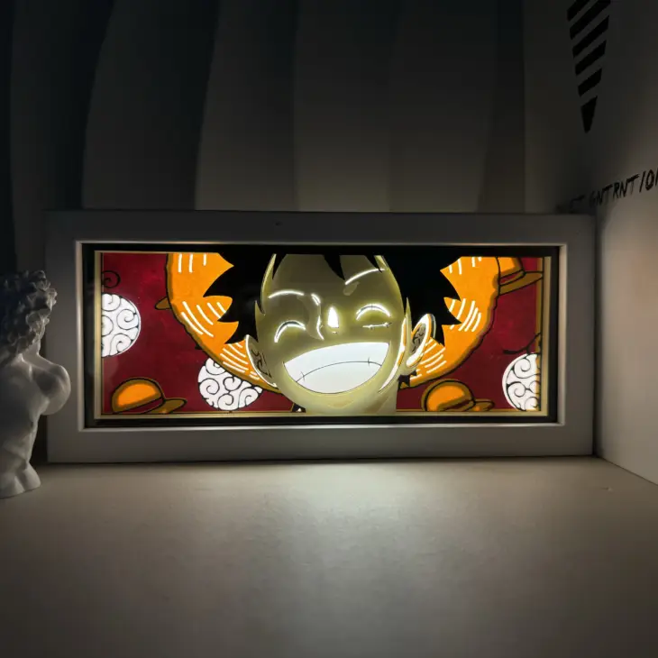 One Piece Luffy LED Shadow Box - Remote-Controlled Nightlight