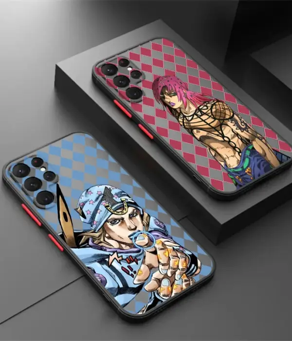 J-JoJos B-Bizarre Adventure Brando Frosted Translucent For Samsung Galaxy S24 S23 S22 S21 S20 FE S10 S9 S8 Plus Ultra Pro 5G 1