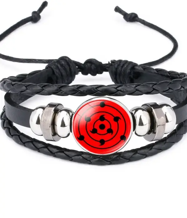 Naruto Accessories Naruto Bracelet Metal Sharingan Cosplay Anime Figure Uzumaki Kakashi Red Cloud Prop Cool Kid Toy Kawaii Gift 1