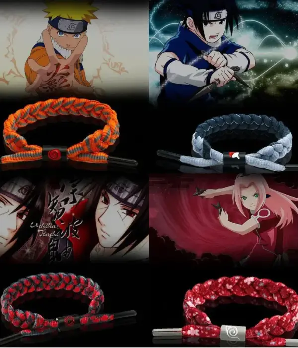 Anime Naruto Bracelet Rope Weave Chain Kakashi Itachi Cosplay Costumes Accessories Naruto Bracelet Reflective Anime Couple Gift 1