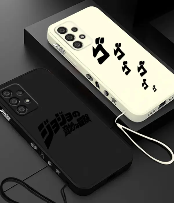 JoJo S Bizarre Adventure Logo Phone Case For Samsung A55 A53 A33 A52 A32 A71 A51 A21S A35 A25 5G Liquid Left Rope Funda 1