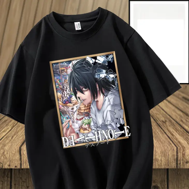 2024 New Men's and Women's Anime Leisure Outdoor 2D Print Death Note Pattern Popular Fashion T-shirt - Image 5