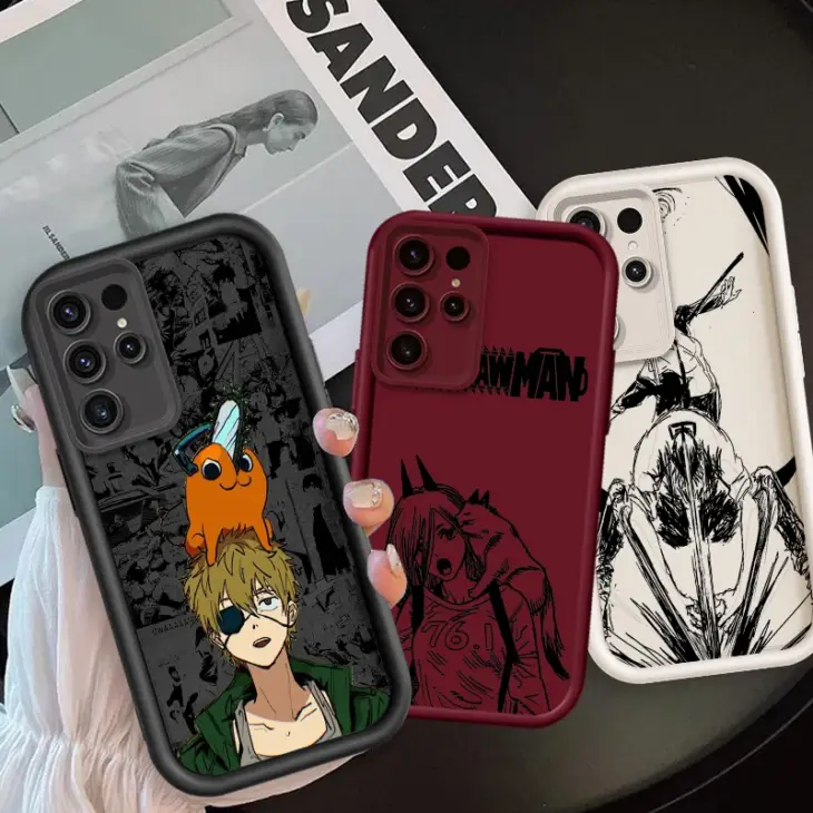 Chainsaw Man Anime Art Cool For Samsung Note 20 S24 S23 S22 S21 S20 Ultra Plus FE A25 A23 A22 A15 A31 5G Eye Ladder Back