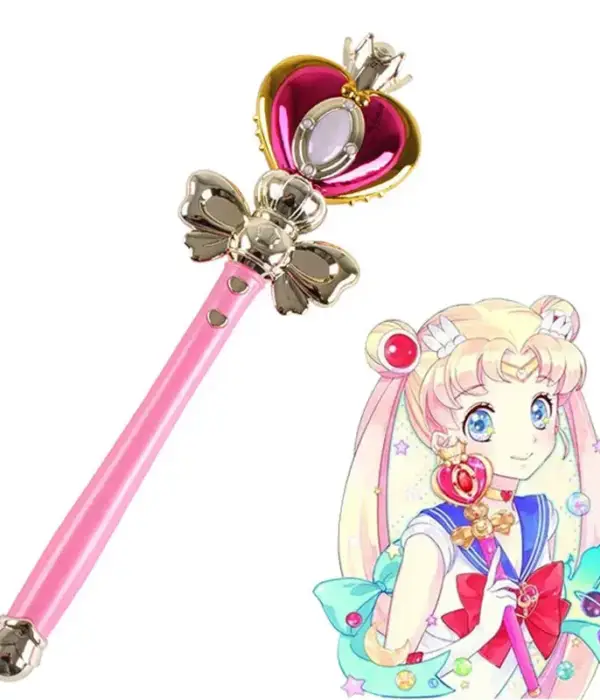 Cosplay Light Sailor girl Wand Magic Henshin Rod Musical Glow Heart Stick Sailor Moon Crystal Costume party Anime stage show 1
