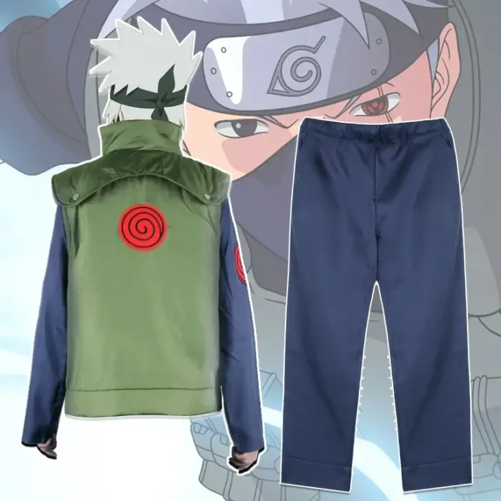 Naruto Hatake Kakashi Cosplay Costumes Anime Jonin Elites Role Playing Sarutobi Asuma Character Costumes Vest Pants Set Adults - Image 2
