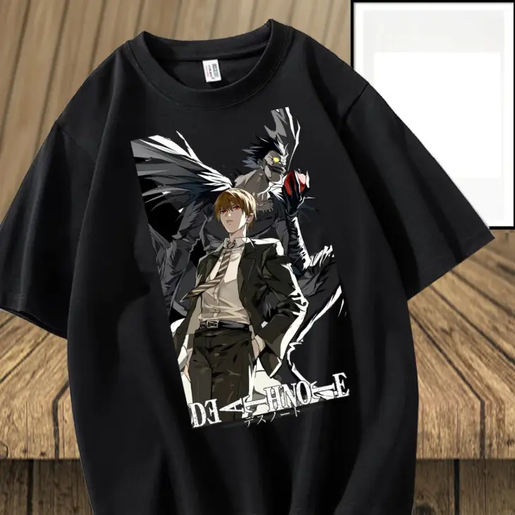 2024 New Men's and Women's Anime Leisure Outdoor 2D Print Death Note Pattern Popular Fashion T-shirt - Image 3