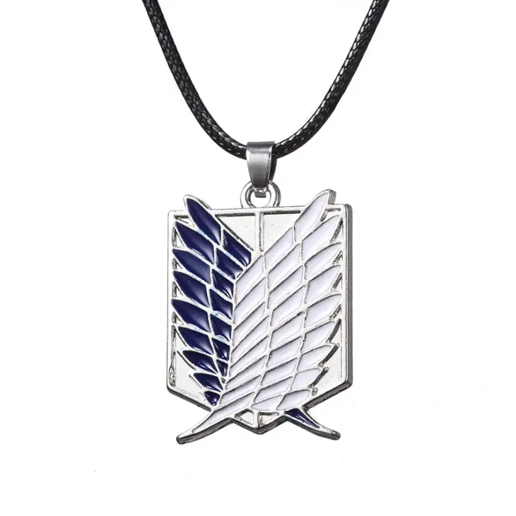 Attack on Titan Anime Necklace Wings of Liberty Cosplay Alloy Pendant Shingeki No Kyojin Leather Chain Man Anime Accessories - Image 5