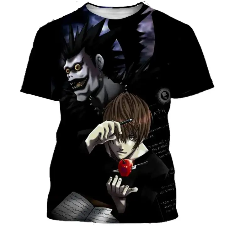 Japanese Anime Death Note 3D Printed T-shirt Men Women Fashion Casual Harajuku Style T Shirts Streetwear Hip Hop Men Clothes - Image 2
