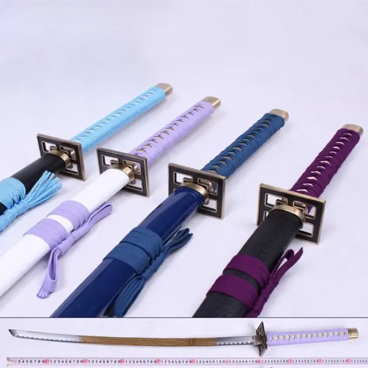 Real Size Bleach Katana Wooden Ninja Sword Anime Bleach Ichigo Aizen Sousuke Cosplay Prop Japanese Samurai Sword Katana Kid Toys - Image 3