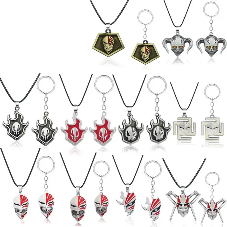 Anime BLEACH Kurosaki Ichigo False Mask Cosplay Necklace Keychain Grimmjow Necklace Cosplay Accessories Man Woman Jewelry Gifts - Image 2