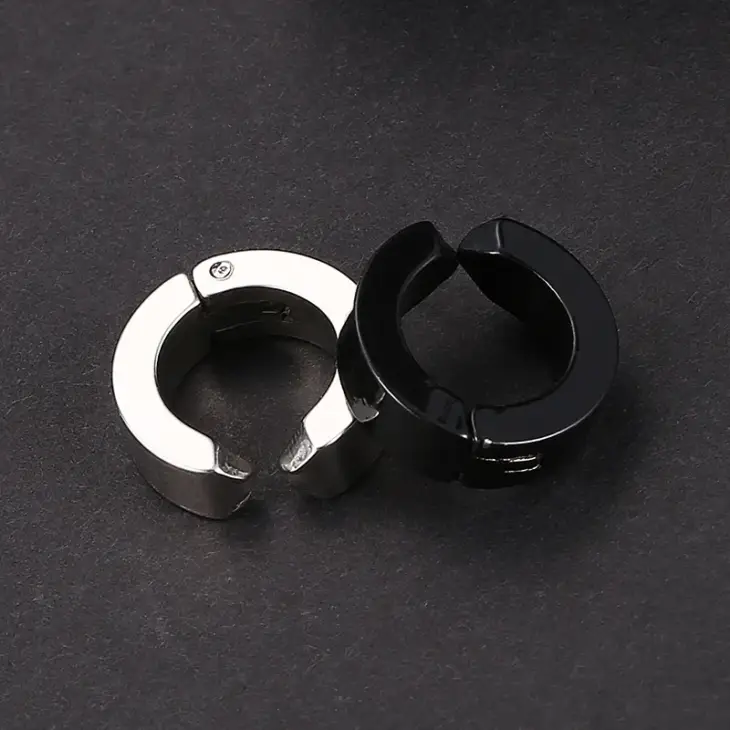 2pcs Anime Chainsaw Man Yoshida Hirofumi Cosplay Ear Clip Earrings Women Men Punk Black No Pierced Fake Ear Circle Pop Jewelry - Image 5