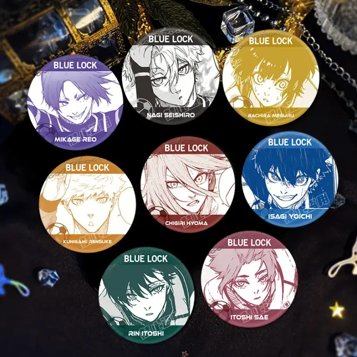Hot Anime BLUE LOCK Figures Itoshi Sae Nagi Seishiro Itoshi Rin Exquisite Metal Laser Badge Pins Bag Decor Brooch Christmas Gift - Image 2