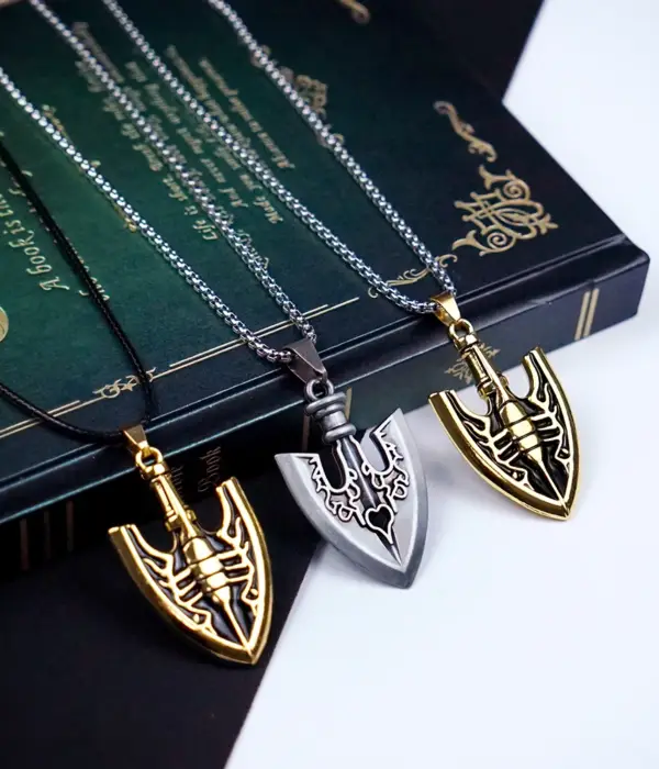 JOJOS BIZARRE ADVENTURE Necklace for Women Men Arrow Gold Metal Anime Jewelry Pendant Chains Choker Collares Gift 1