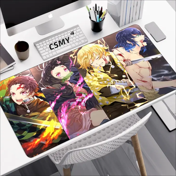 Demon Slayer Mouse Pad Gaming Laptops Keyboard Mat Deskmat Pc Accessories Desk Protector Mousepad Gamer Mats Anime Mause Pads
