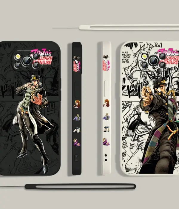 JoJo S Bizarre Adventure For Xiaomi Poco Cover For X4 X3 F4 NFC M6 M5 M4 M3 GT S Pro 4G 5G Liquid Left Rope Phone Case 1
