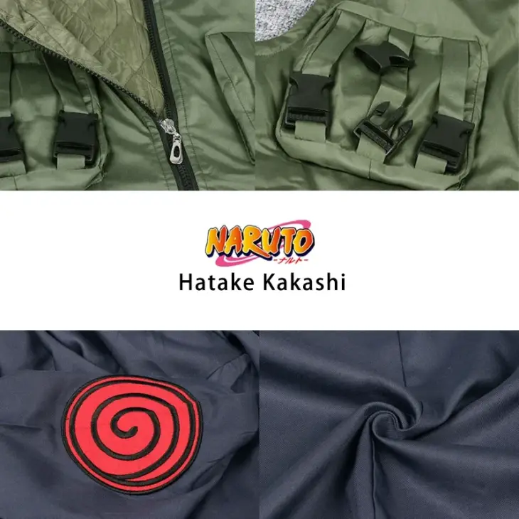 Naruto Hatake Kakashi Cosplay Costumes Anime Jonin Elites Role Playing Sarutobi Asuma Character Costumes Vest Pants Set Adults - Image 3