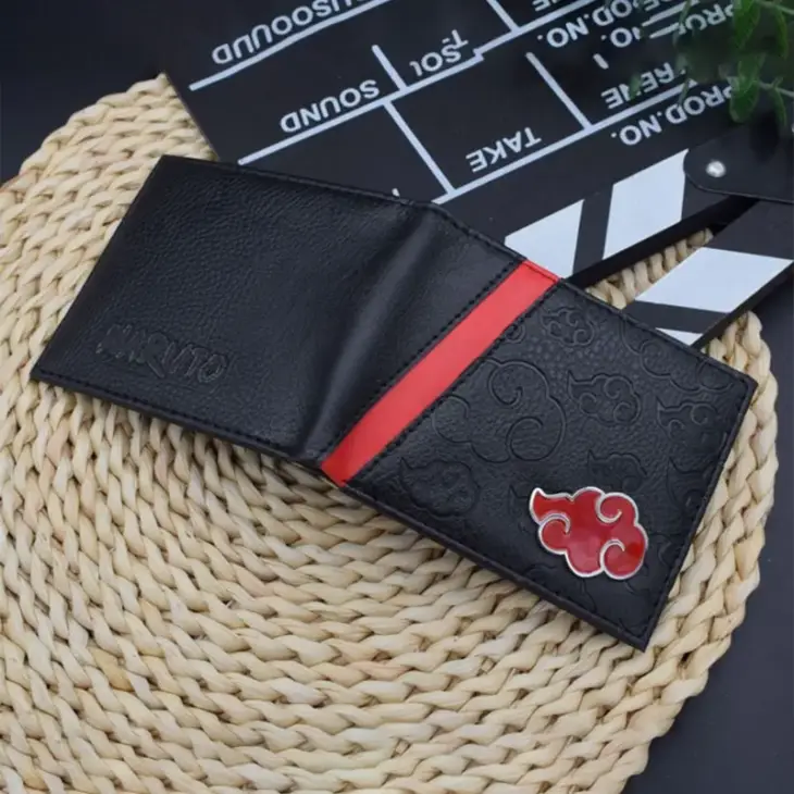 Naruto Akatsuki Wallet PU Coin Wallet Toy Uzumaki Sasuke Kakashi Action Doll Uchiha Bank ID Short Folding Wallet Christmas Gift