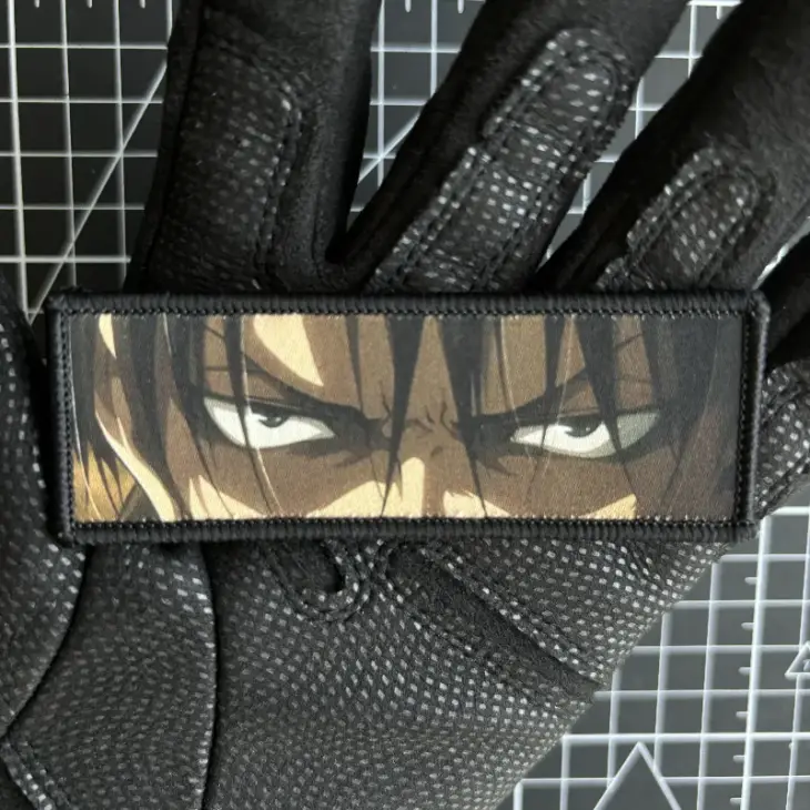 Attack on Titan Levi Ackerman Eyes Morale Badge Hook & Loop Anime Patch Printing Commander Tactical Backpack Sticker Appliques - Image 5