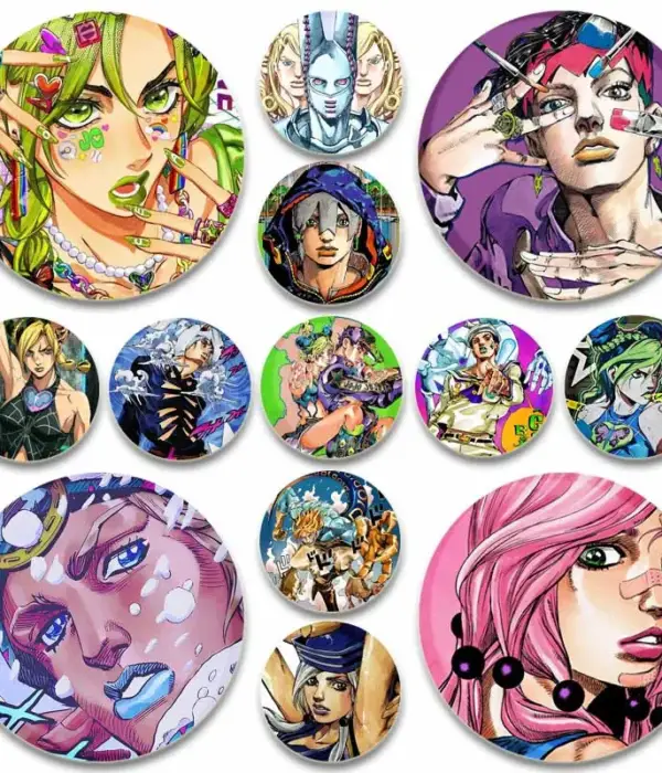 Anime Jojo's Bizarre Adventure Brooch JOLYNE CUJOH FF Kujo Jotaro Pin Cartoon Cosplay Badge for Clothes Backpack Decoration Gift 1