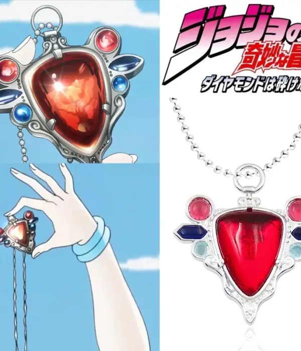 Red Stone of Aja Necklace Anime JoJos Bizarre Adventure Pendant Necklace for Manga Fans Cosplay Jewelry Prop Accessories 1