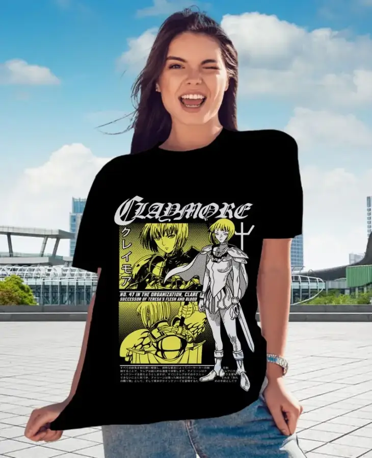 Unisex Claymore Anime T-Shirt, Clare, Miria Manga Shirt, cartoon shirt - Image 3