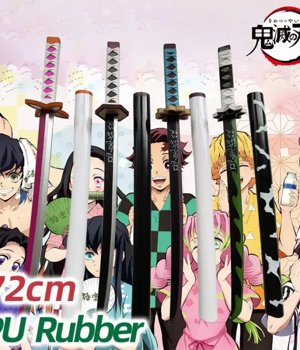 Demon Slayer Katana Sword Original Anime Assembled Cosplay Weapon Orange Rengoku Kyoujurou Kochou Kanae Swords 72cm 1