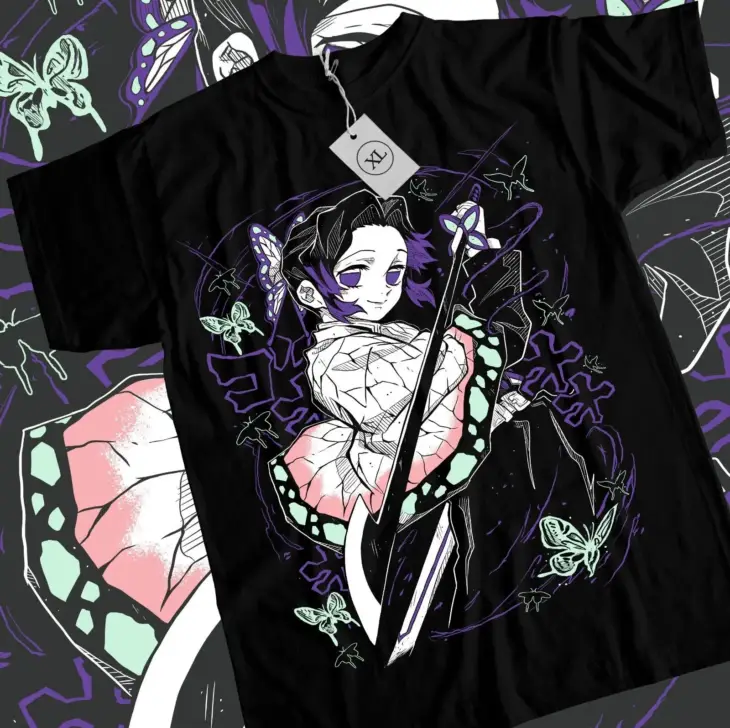 Shinobu Kocho Demon Slayer Premium Butterfly Design Shirt