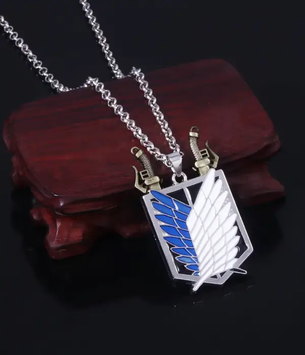 Anime Attack on Titan Necklace Shingeki No Kyojin Wings of Freedom Survey Sword Punk Necklace Pendant for Women Men Jewelry 1