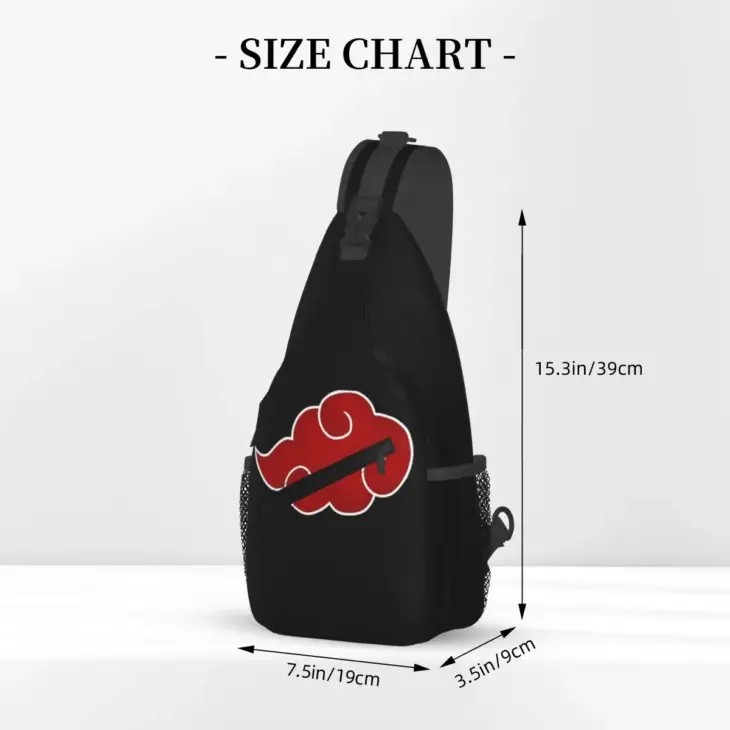 Narutos Akatsuki Small Sling Bag Chest Crossbody Shoulder Backpack Hiking Travel Daypacks Fashion Bag - Image 4