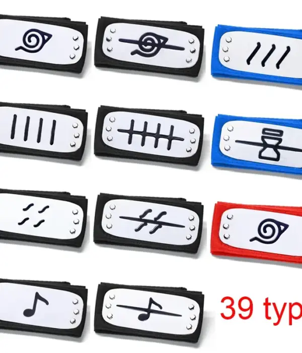 Naruto Shippuden Anime Cosplay Forehead Headband Uzumaki Uchiha Sasuke Kakashi Action Figurs Headband Toys Model Cos Juguetes 1