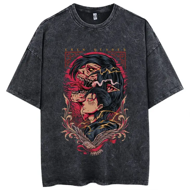 Attack On Titan Vintage Washed Streetwear Scout Tee