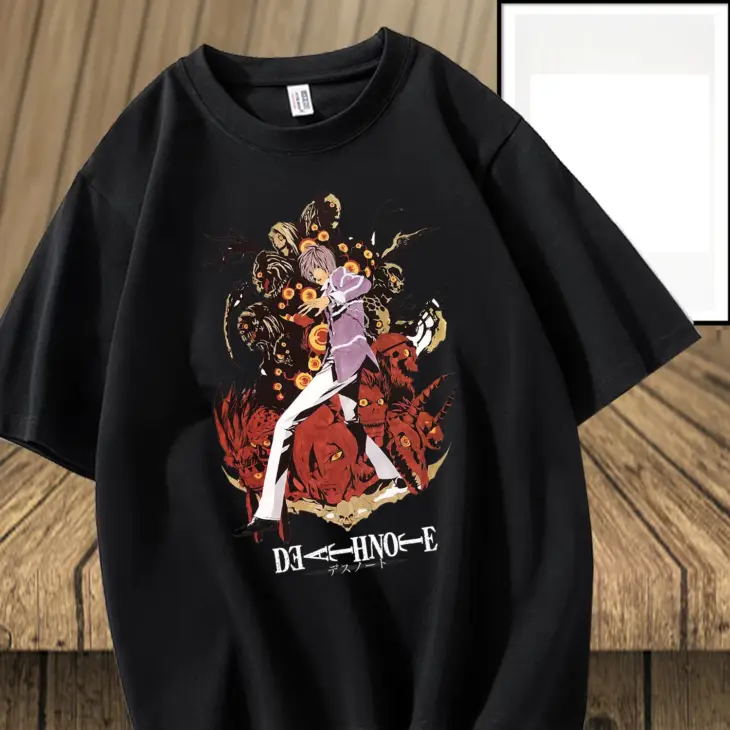 2024 New Men's and Women's Anime Leisure Outdoor 2D Print Death Note Pattern Popular Fashion T-shirt - Image 6