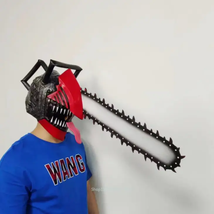 Anime Denji Cosplay Saws Hand Headgear Pochita Chainsaw Man Denji Cosplay Latex Mask Adult Dress Up Halloween Party Gift - Image 4
