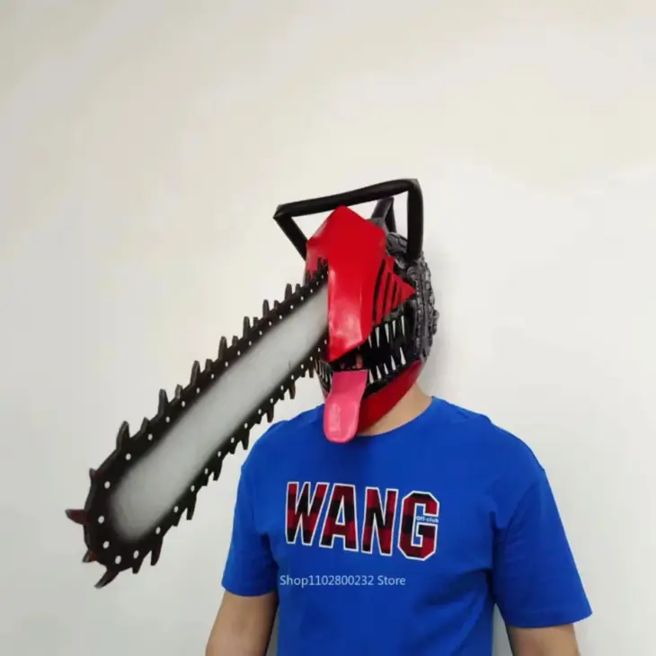 Anime Denji Cosplay Saws Hand Headgear Pochita Chainsaw Man Denji Cosplay Latex Mask Adult Dress Up Halloween Party Gift - Image 3