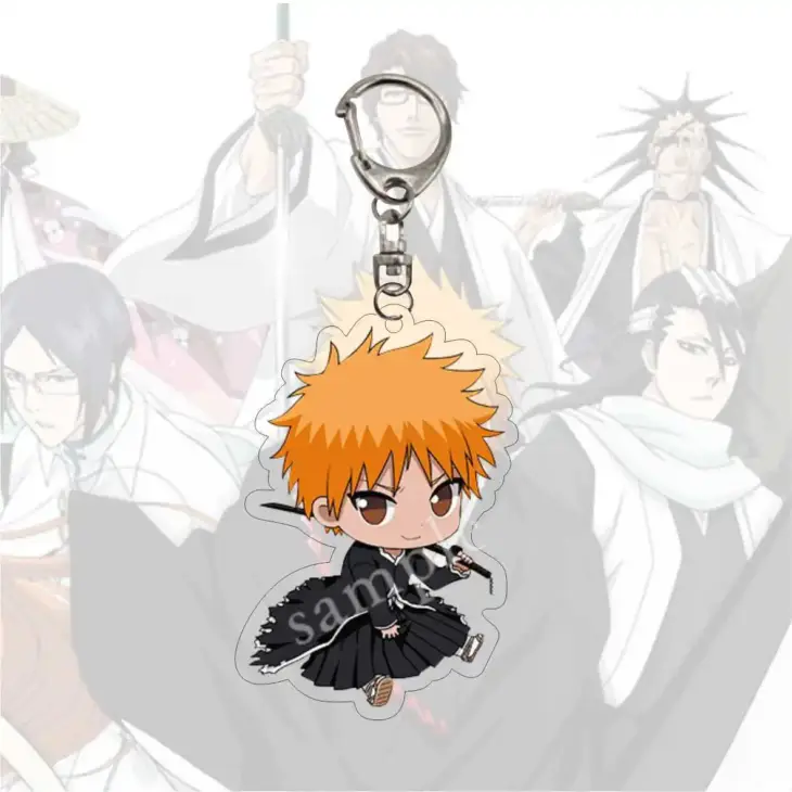 Japan Anime Bleach Cosplay Keychain For Men Women Pendant Keyring Cartoon Print Acrylic Key Chain Ring  Jewelry Wholesale Gift - Image 2