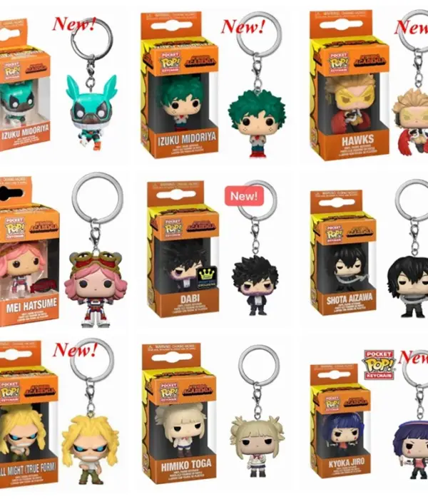 Funko Pop Keychain Toy My Hero Academia Deku Kyoka Jiro Neito Monoma Izuku Midoriya Shoto Todoroki All Might Bakugo PVC Toys 1