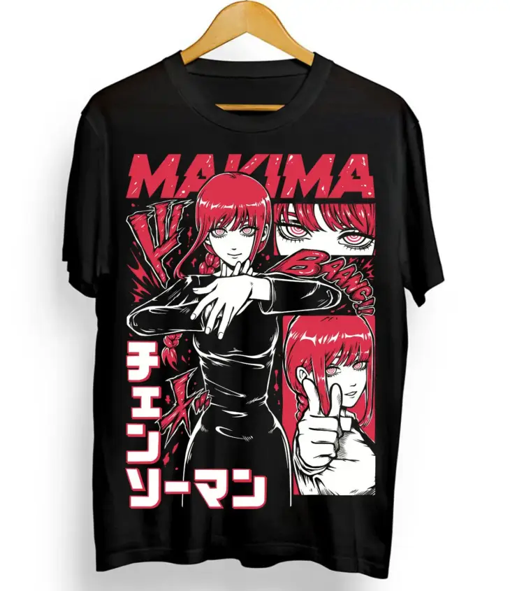 Denji & Makima Chainsaw Man T-Shirt PochitaAnime Manga Unisex T-Shirt All Size - Image 5