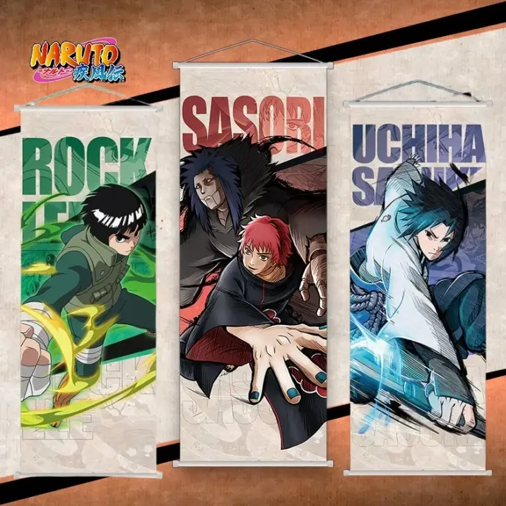 Bandai Naruto Scroll Poster Canvas 25*70cm Hinata Uzumaki Naruto Uchiha Itachi Anime Perimeter Wallpainting Decoration Gifts - Image 2