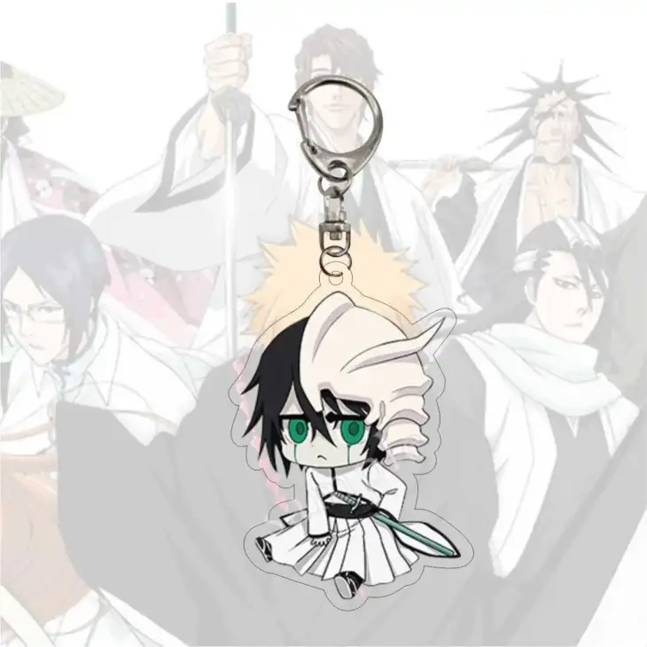 Japan Anime Bleach Cosplay Keychain For Men Women Pendant Keyring Cartoon Print Acrylic Key Chain Ring  Jewelry Wholesale Gift - Image 4